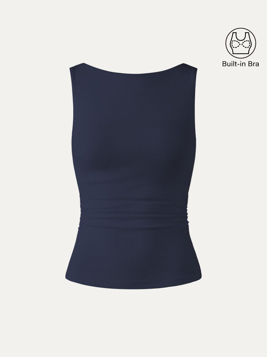 Elastic Open Back Bra Tank