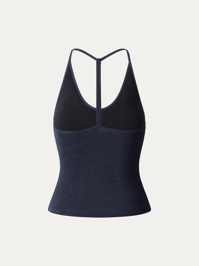 Soft Linen Luxe V-neck T-back Airy Bra Tank