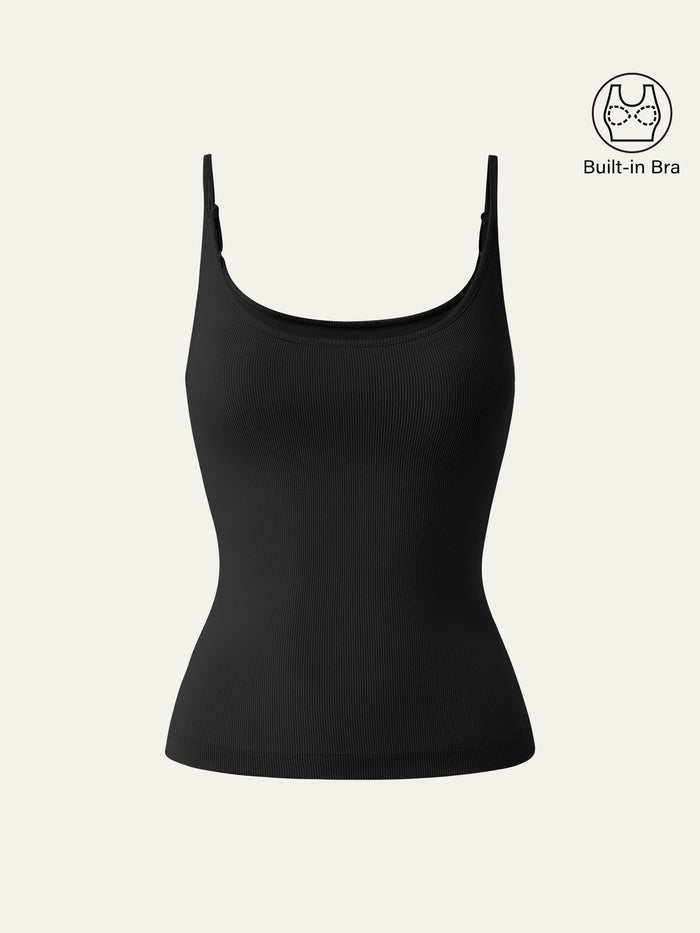 Scoop Neck Spaghetti Strap New Airy Bra Tank Top