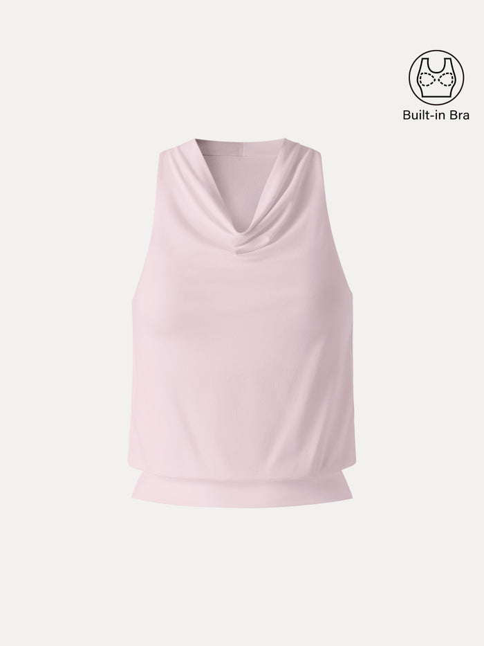 SkinKiss Not-See-Thru Halter Cowl Neck Bra Top