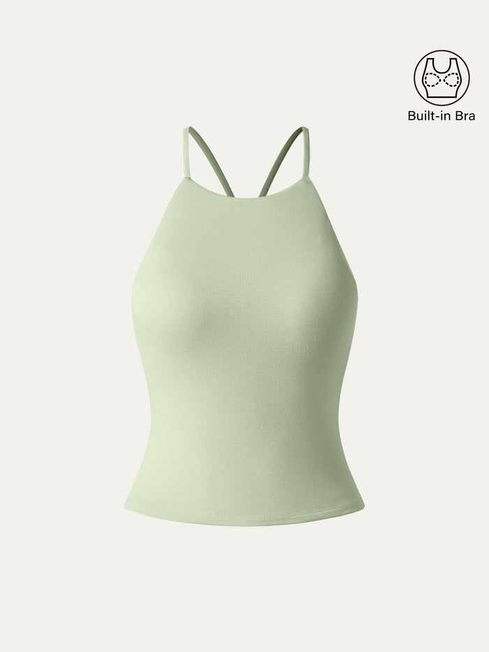 Tie Back Bandless Crop Bra Tank Top