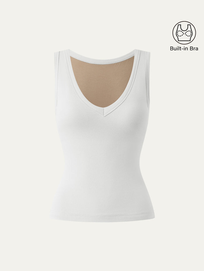 Stretchy V-neck Cotton New Airy Bra Tank