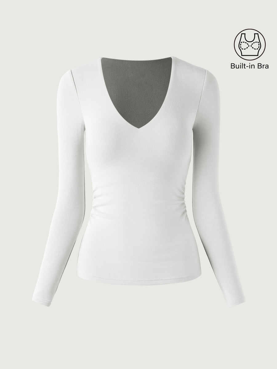 V-Neck Ruched Sides Bra Top