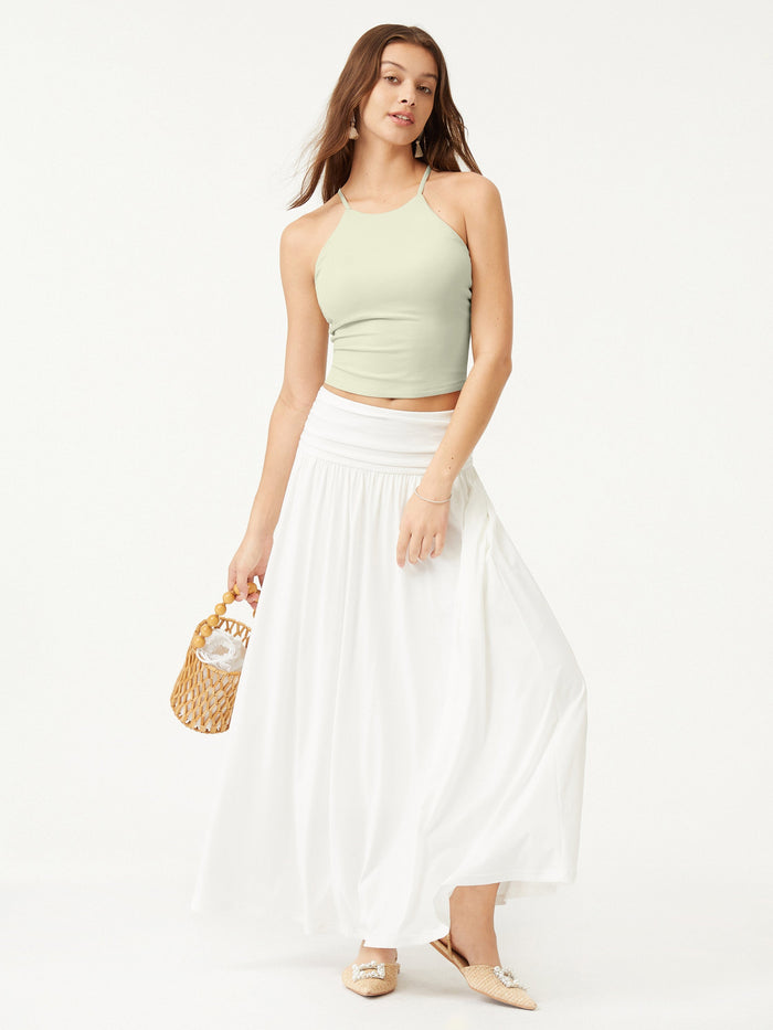 Tie Back Bandless Crop Bra Tank Top