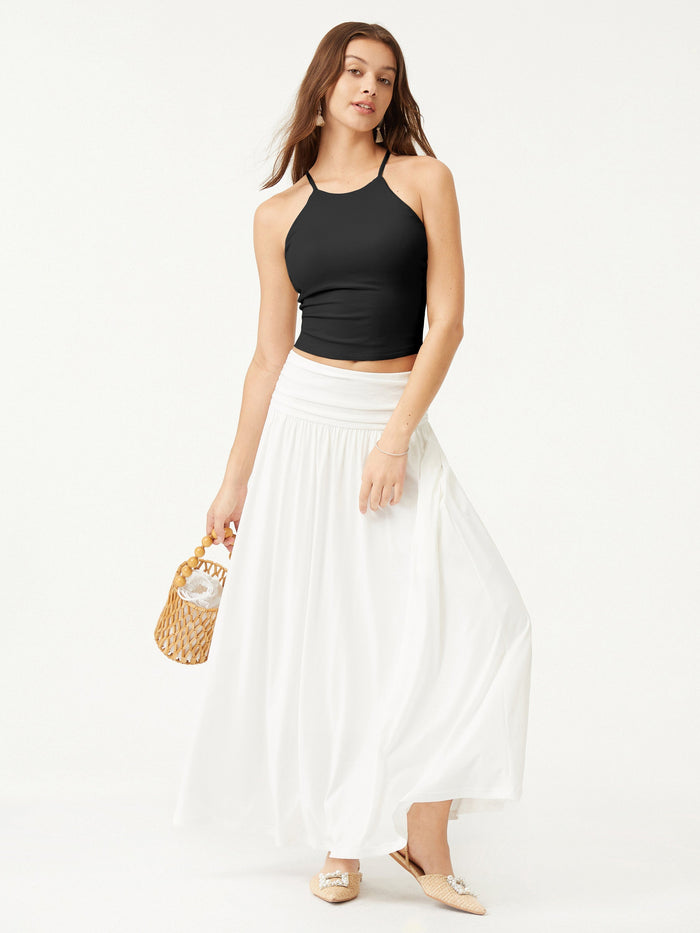 Tie Back Bandless Crop Bra Tank Top