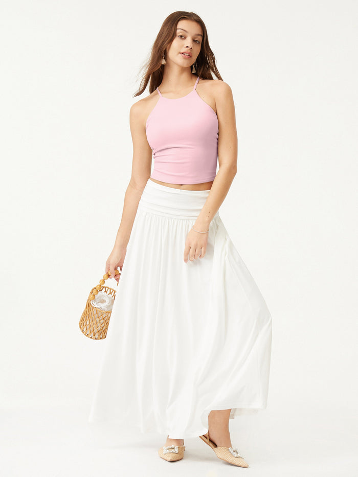 Tie Back Bandless Crop Bra Tank Top