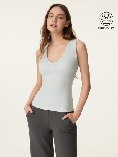 V-neck Cotton New Airy Bra Tank