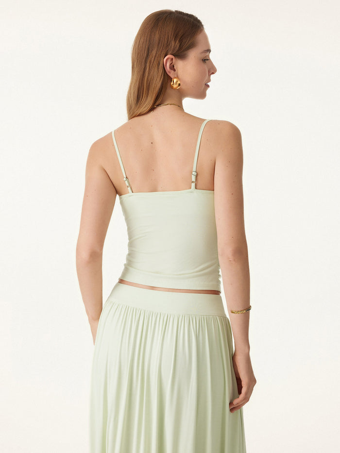 Adjustable Spaghetti Straps Side Ruched New Airy Bra Tank