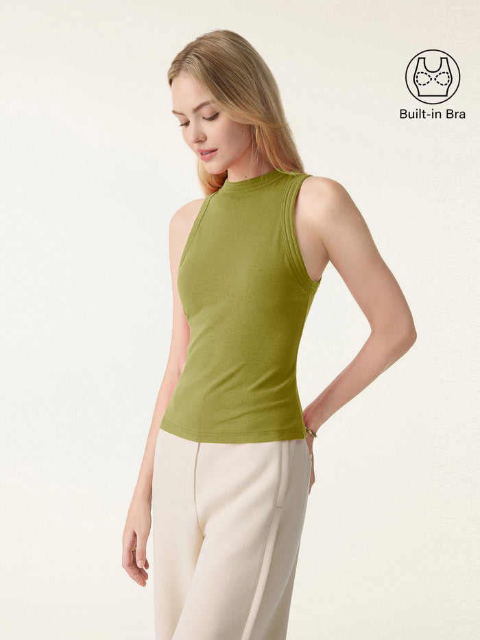 Cotton Lyocell Perkins Collar Bra Tank