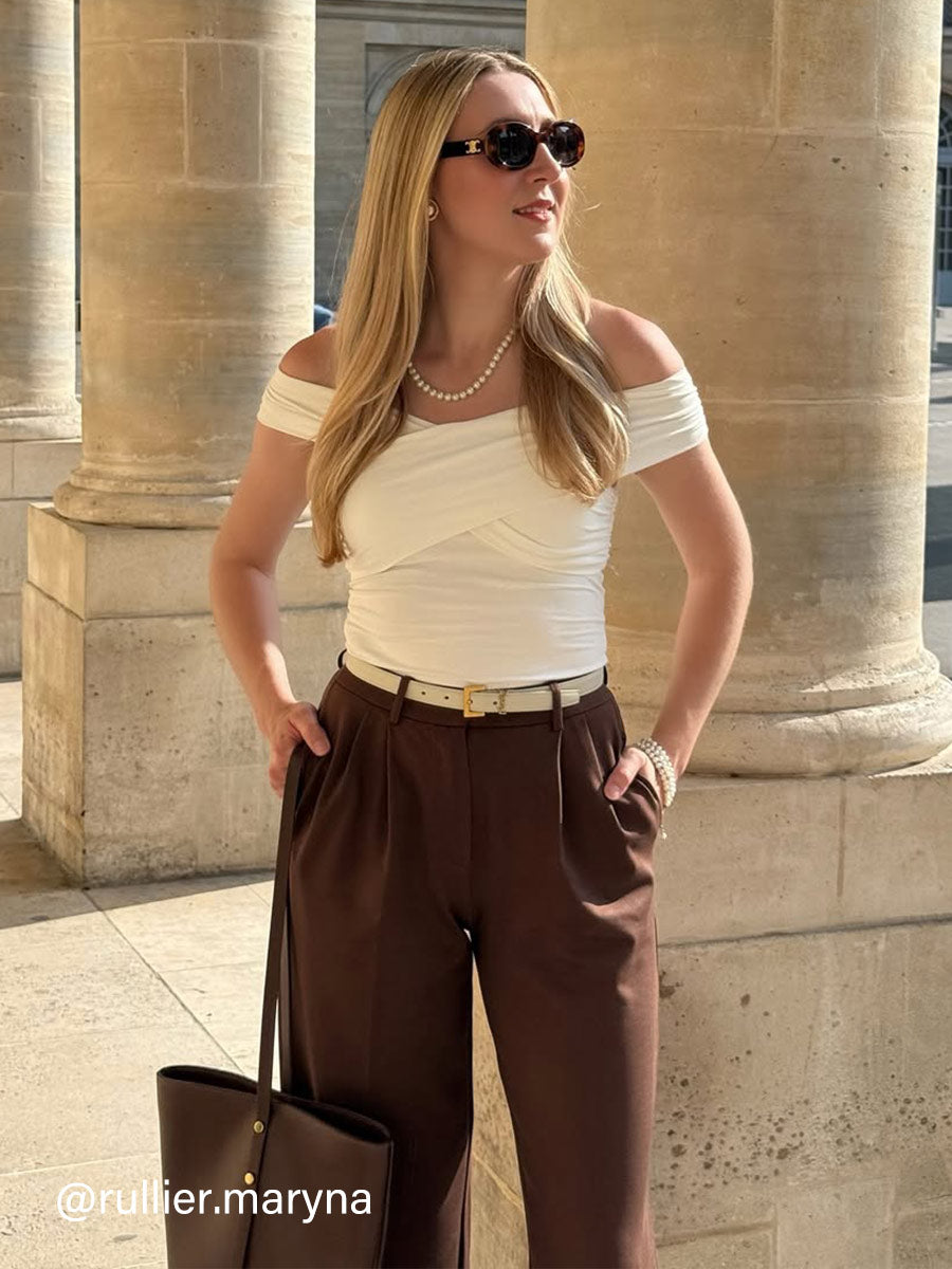 Criss Cross Off Shoulder New Airy Bra Top