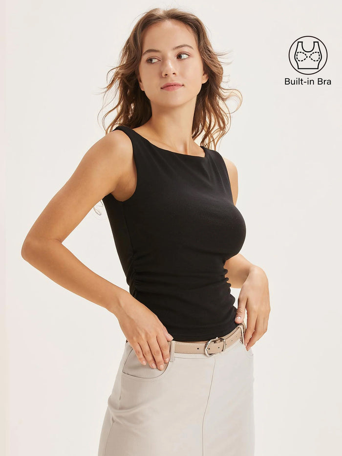 Boat Neck Bra Tank Top