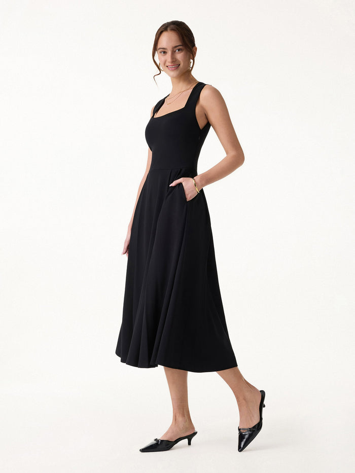 The Anytime Little Black Bra Dress with Pockets