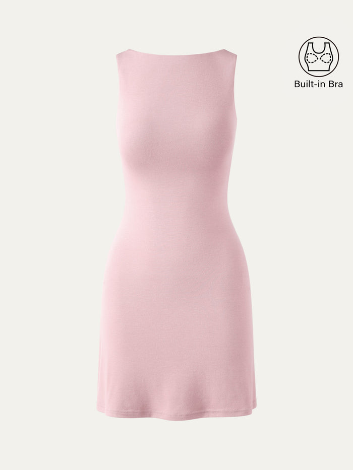 Cooling Open Back Bandless Bra Mini Dress