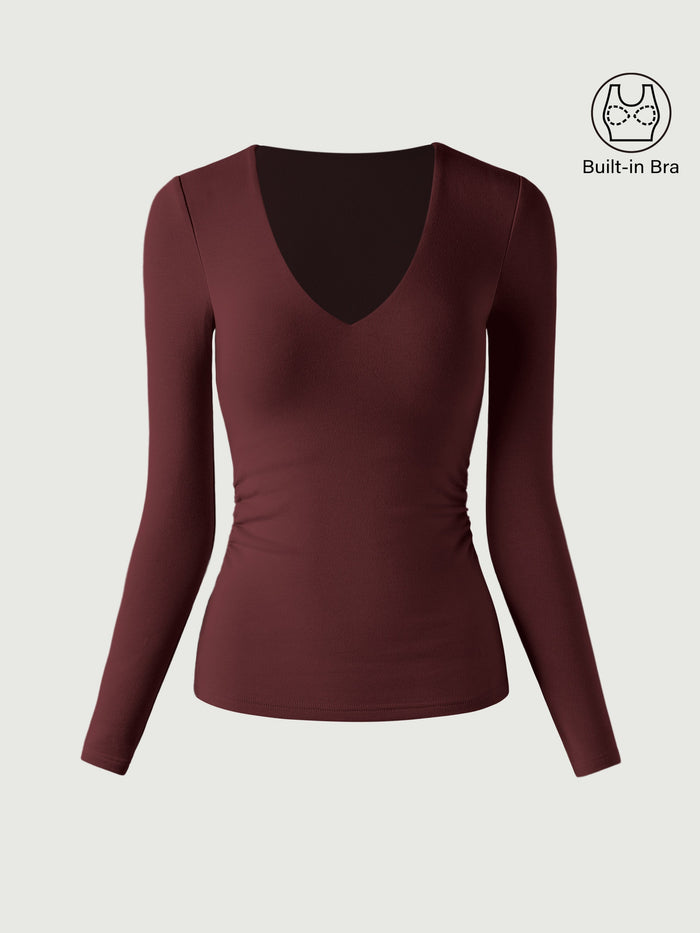 V-Neck Ruched Sides Bra Top