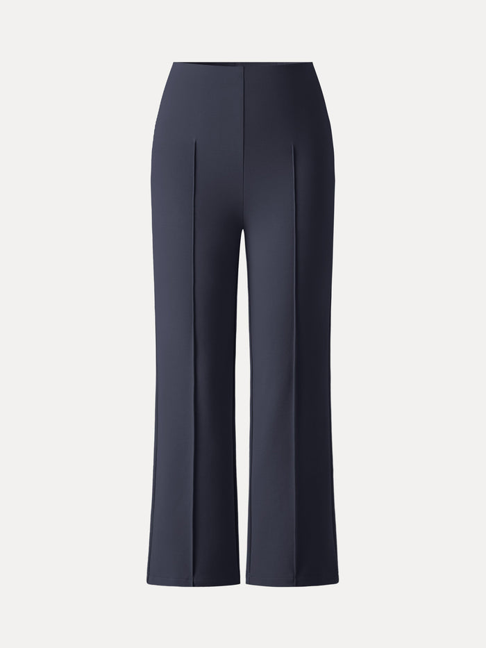 Wrinkle-Resistant High Rise Cropped Flare Leg Travel Pant