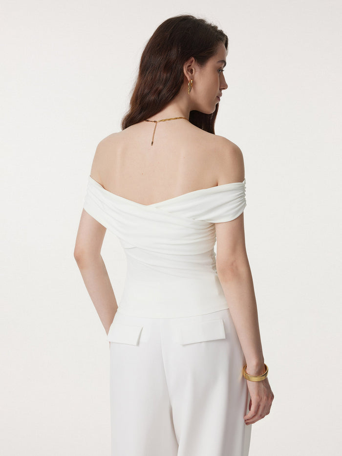 Criss Cross Off Shoulder New Airy Bra Top