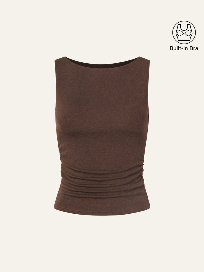 Boat Neck Bra Tank Top
