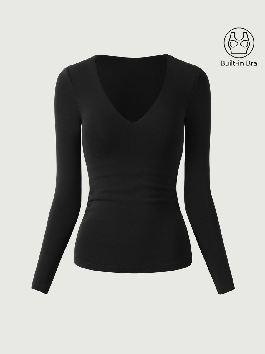 V-Neck Ruched Sides Bra Top