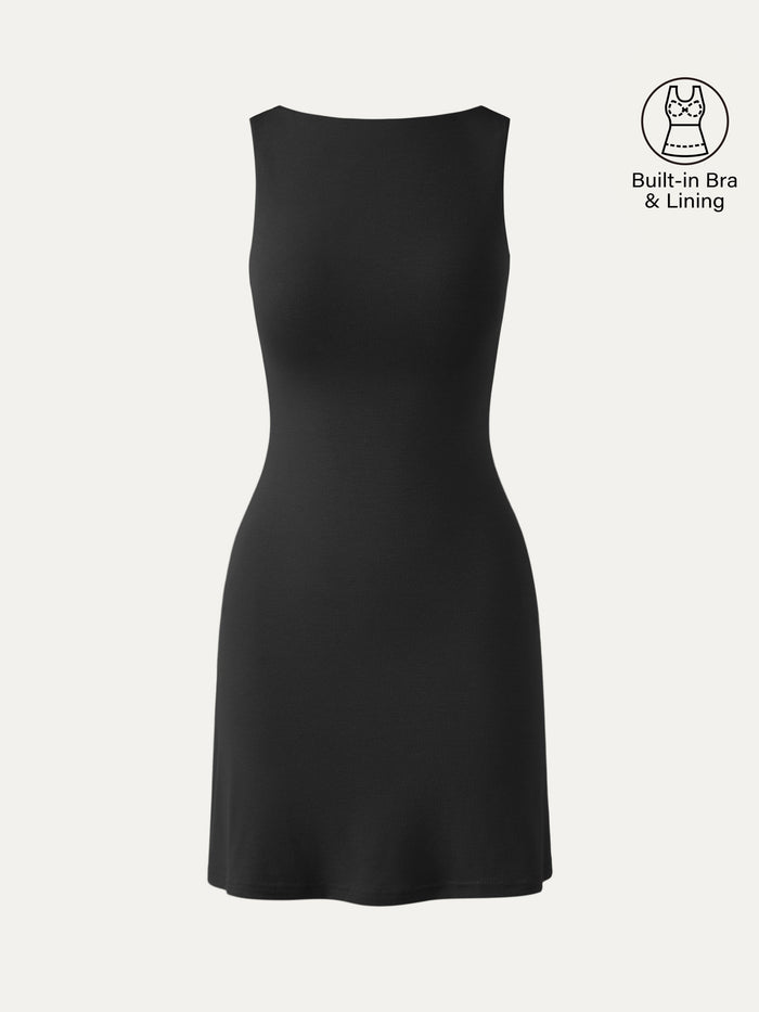 Cooling Open Back Bandless Bra Mini Dress