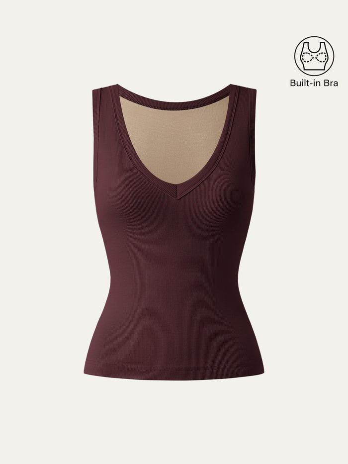 Stretchy V-neck Cotton New Airy Bra Tank