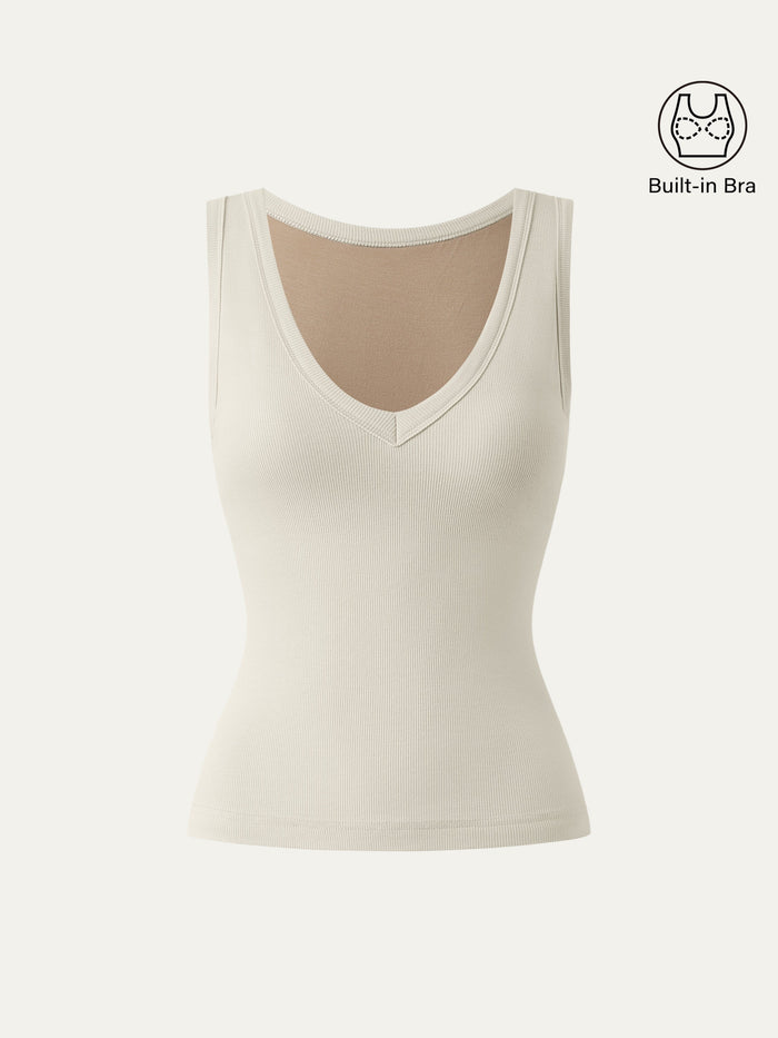 V-neck Cotton New Airy Bra Tank