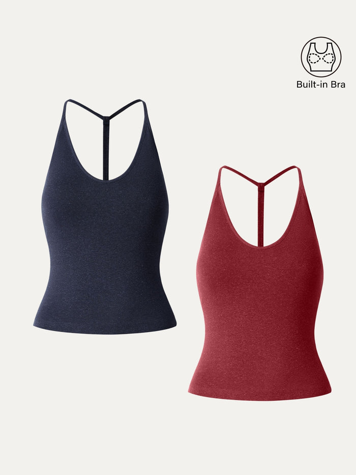 Soft Linen Luxe V-neck T-back Airy Bra Tank