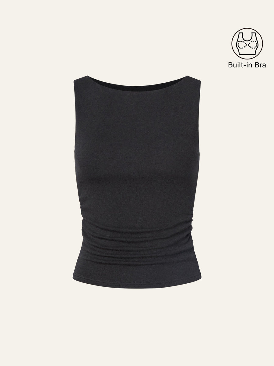Boat Neck Bra Tank Top