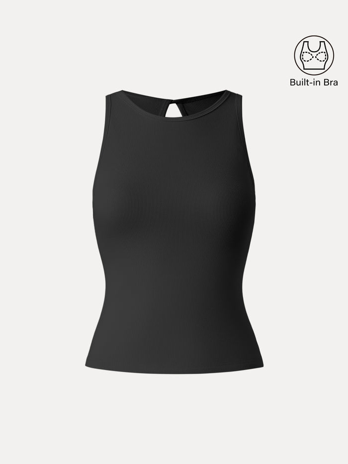 Crewneck Cut-out Bandless Bra Tank
