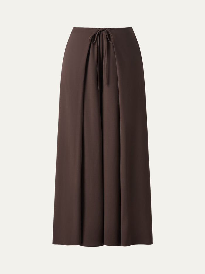 Bamboo Ponte Wrap-tie Palazzo Pant with Pockets