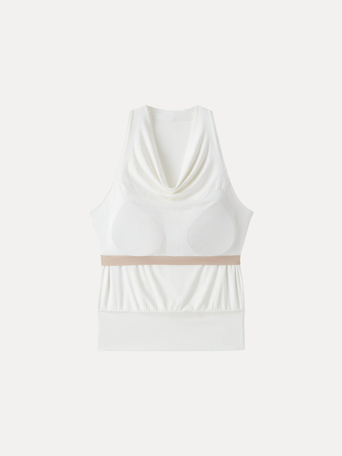 SkinKiss Not-See-Thru Halter Cowl Neck Bra Top