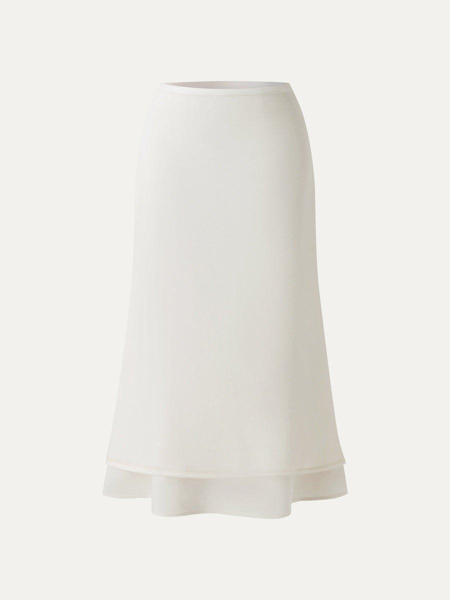 Lyocell-Linen Blend Maxi Flared Pull-On Skirt