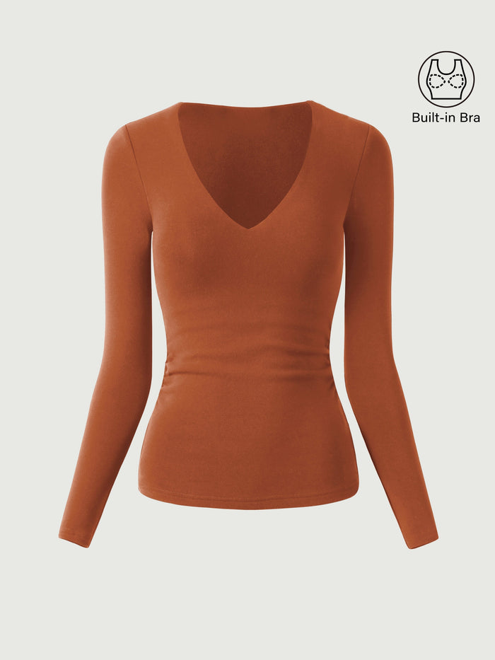 V-Neck Ruched Sides Bra Top