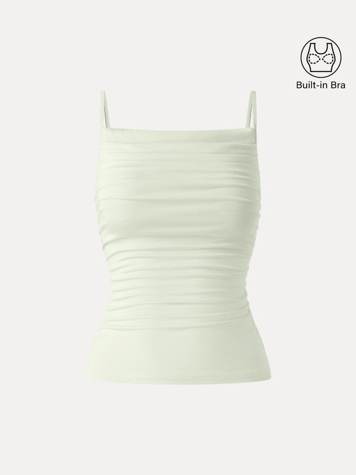 Adjustable Spaghetti Straps Side Ruched New Airy Bra Tank