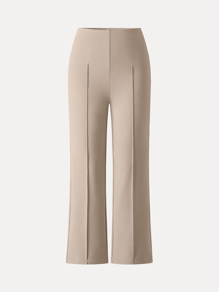 Wrinkle-Resistant High Rise Cropped Flare Leg Travel Pant