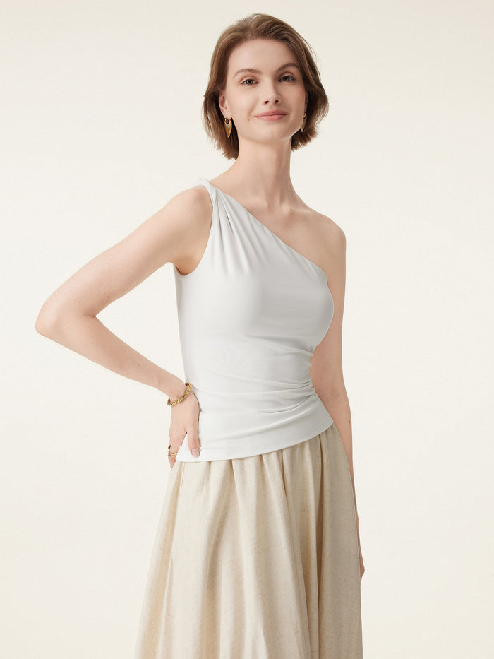 One Shoulder Twisted Bra Tank