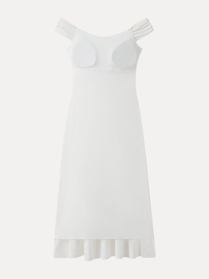Flowy Criss Cross Off-shoulder Midi Bra Dress