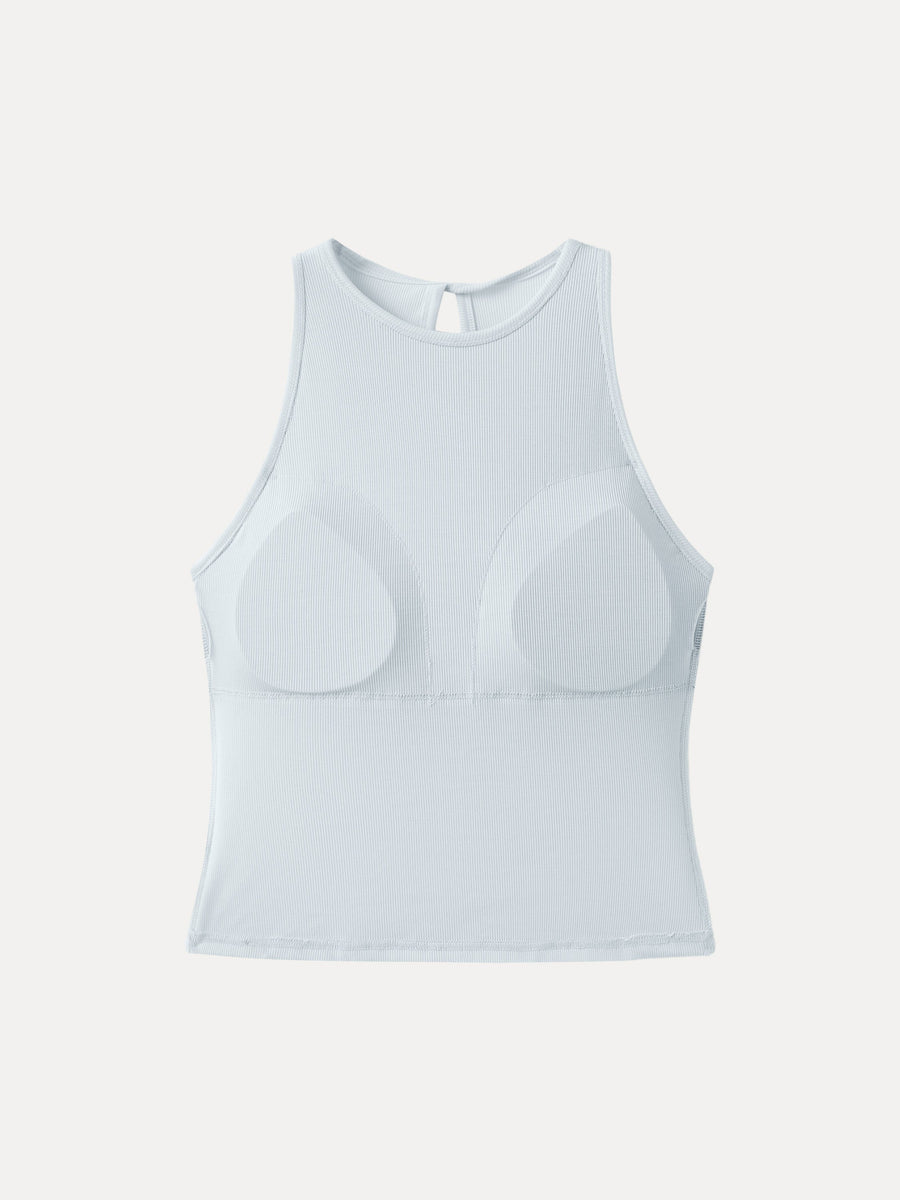 Crewneck Cut-out Bandless Bra Tank