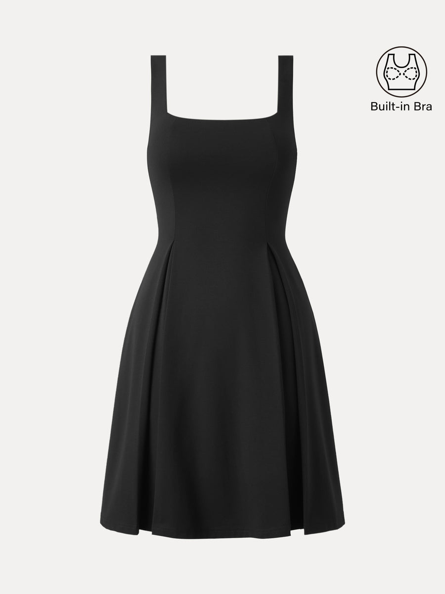 Square Neck Fit-and-flare Mini Bra Dress