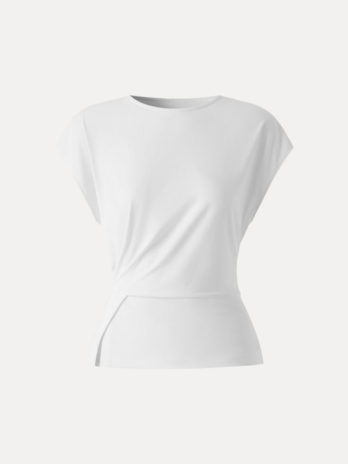 Cooling Ponte Relaxed Round Neck Tucked Top
