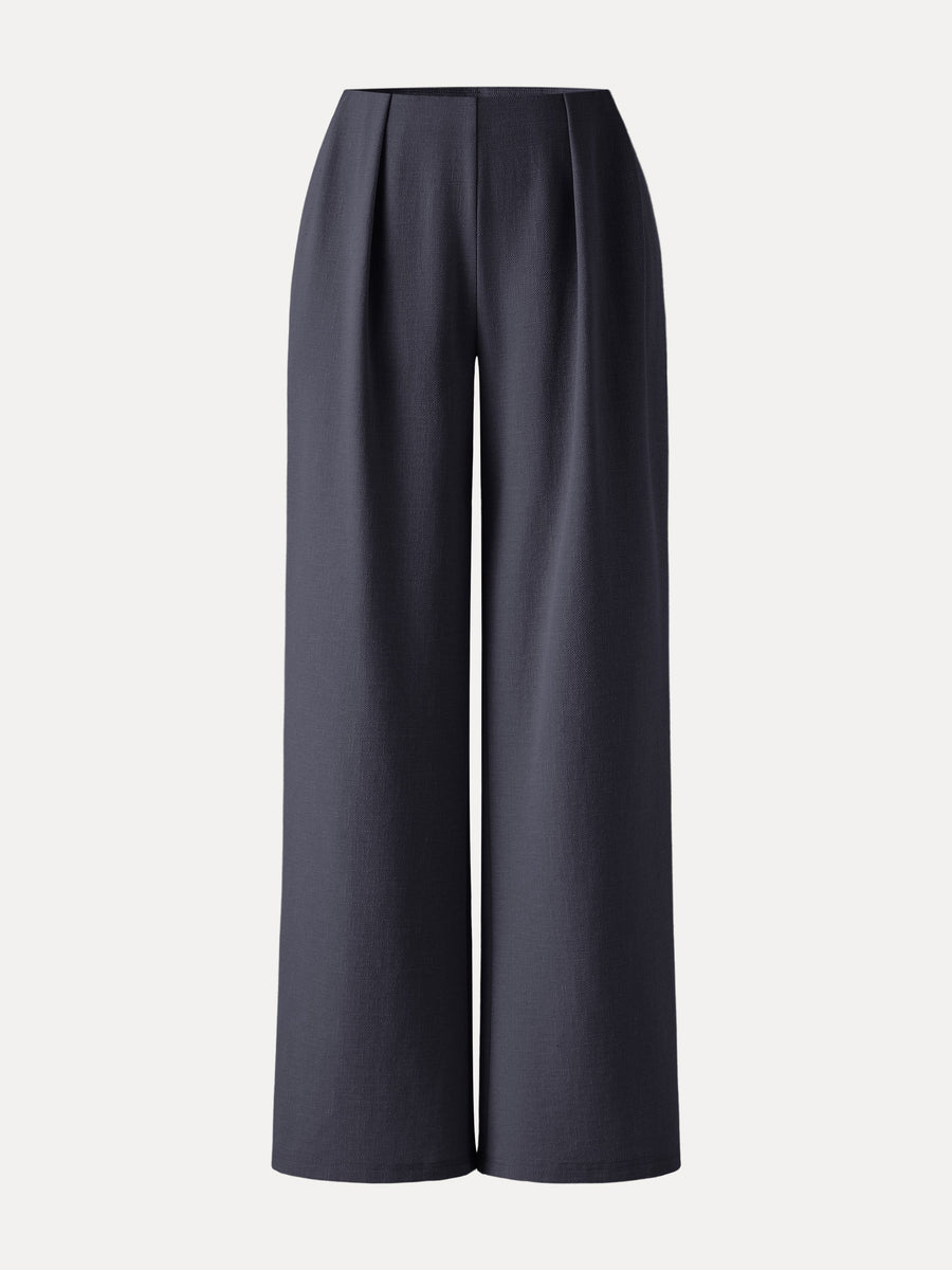 Airy Stretch Linen Wide Flare Pant with Pockets