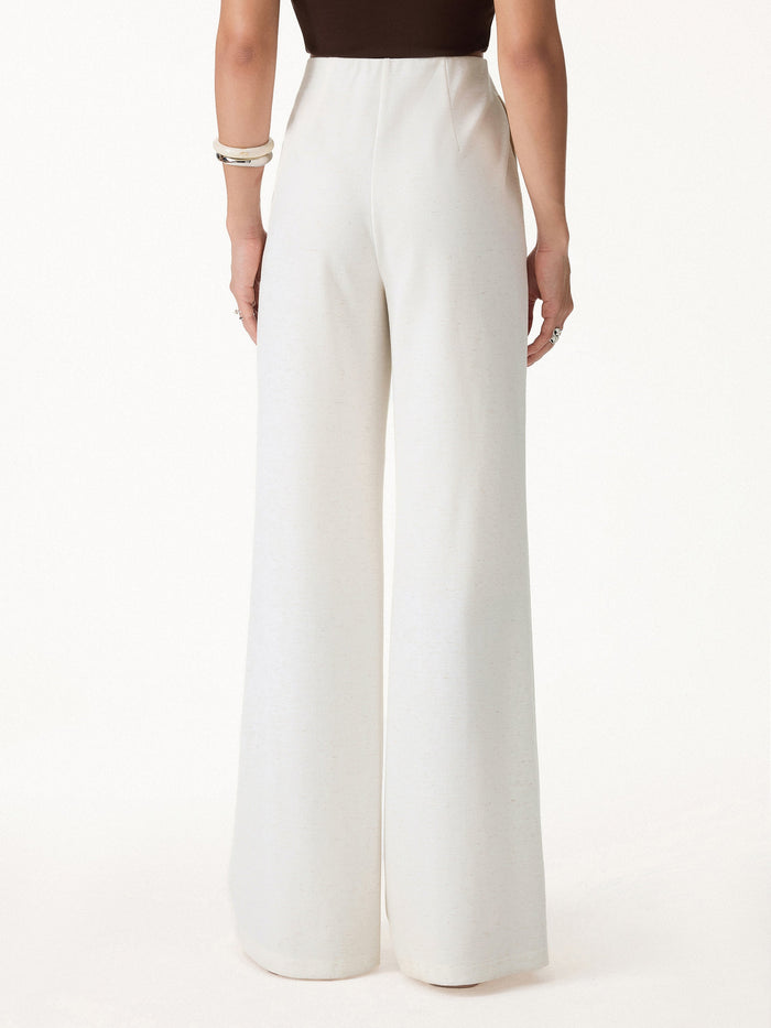 Airy Stretch Linen Wide Flare Pant with Pockets
