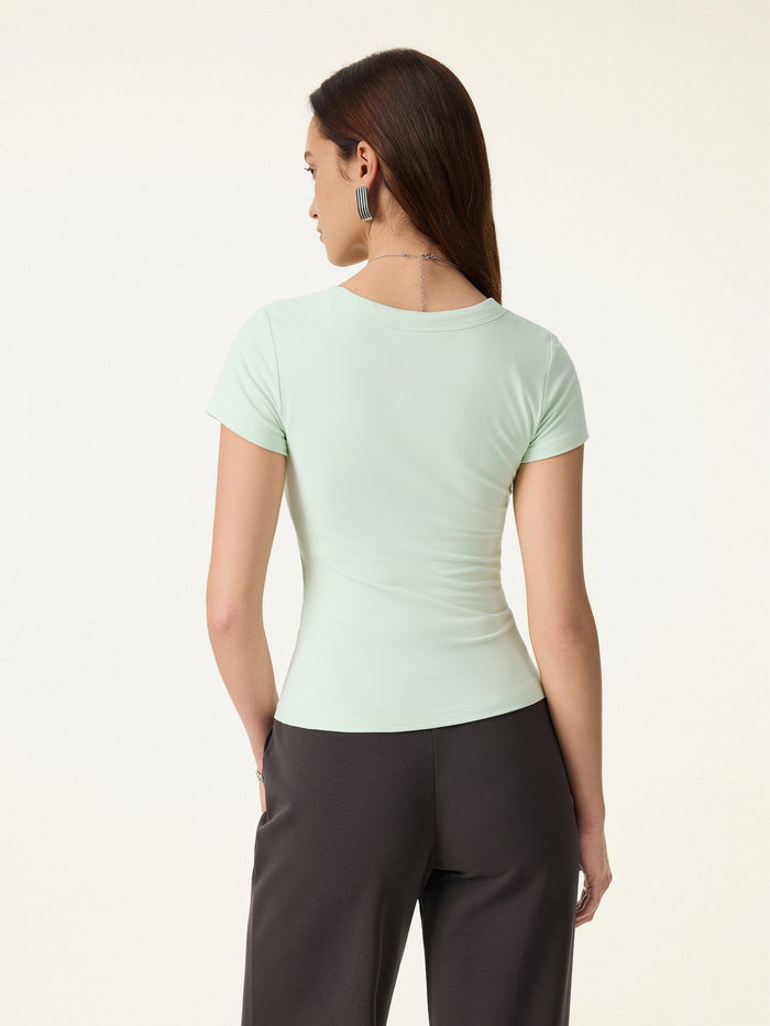 SkinKiss U-Neck Short Sleeve Everyday Bra Top