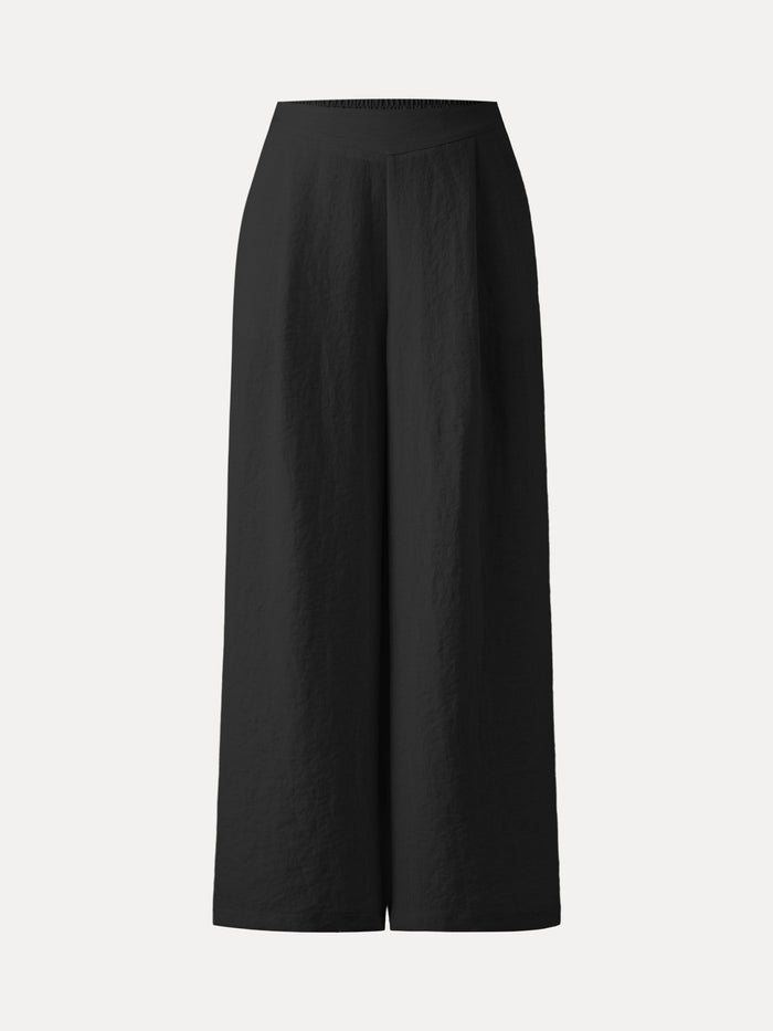 Breezy Linen Mid Rise Wide Leg Pant with Pockets