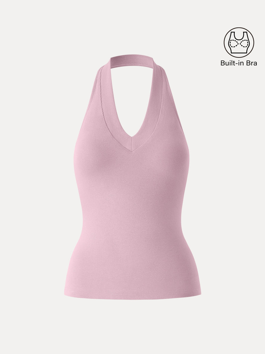 Plantive Halter Neck Open Back Bra Tank
