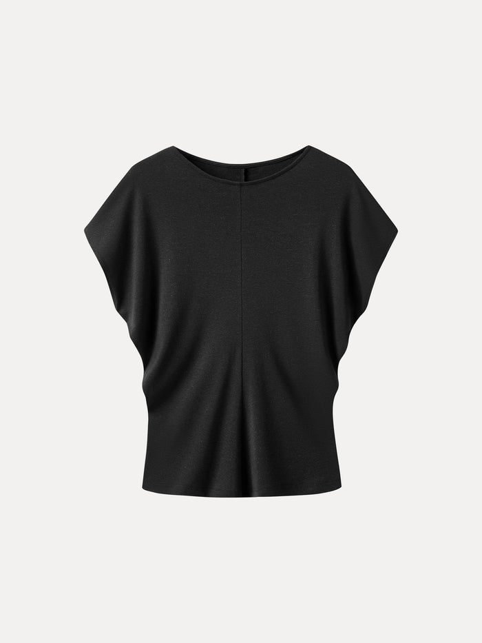 Linen-Blend Round Neck Relaxed Summer Top