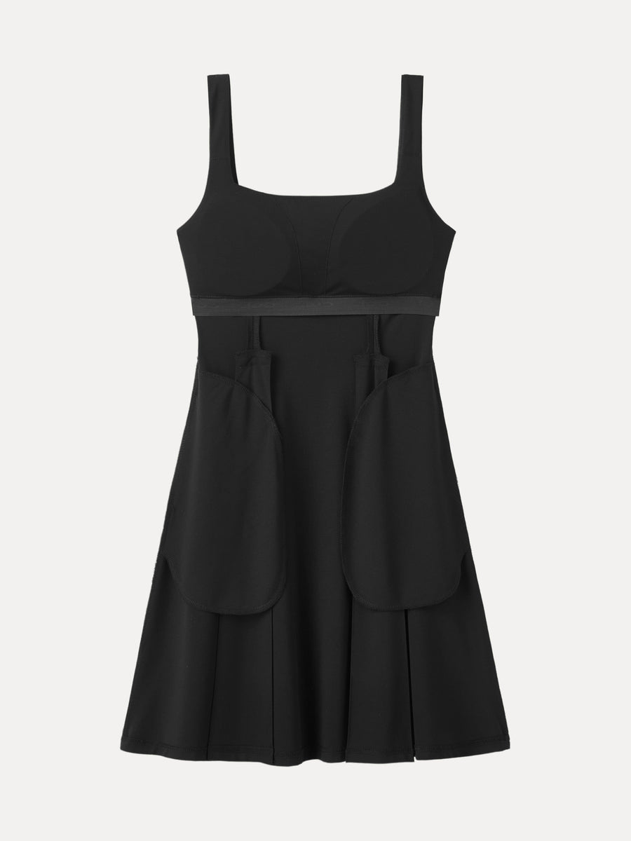 Square Neck Fit-and-flare Mini Bra Dress
