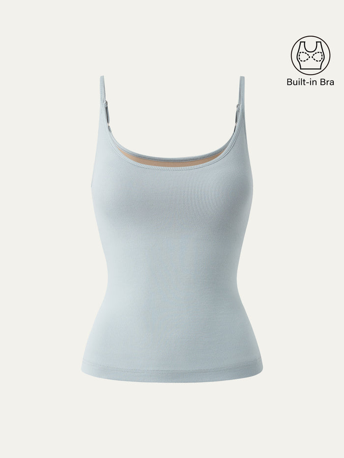 Scoop Neck Spaghetti Strap New Airy Bra Tank Top