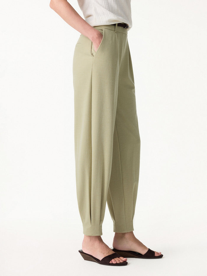 Stretch Linen-Like Wrinkle-Resistant Tapered Pant