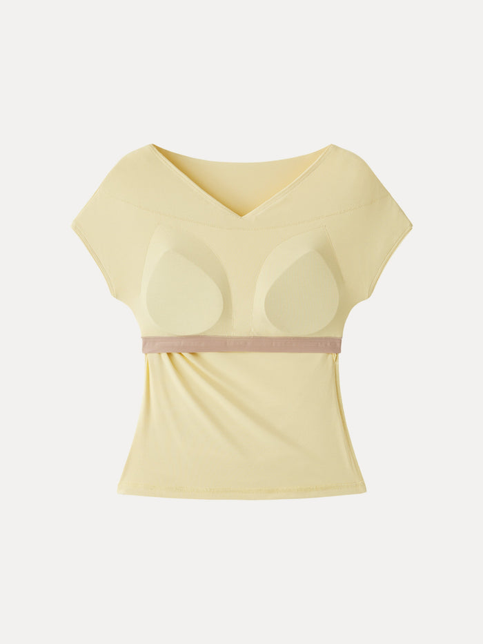 SkinKiss Surplice V-Neck Ruching Bra Top