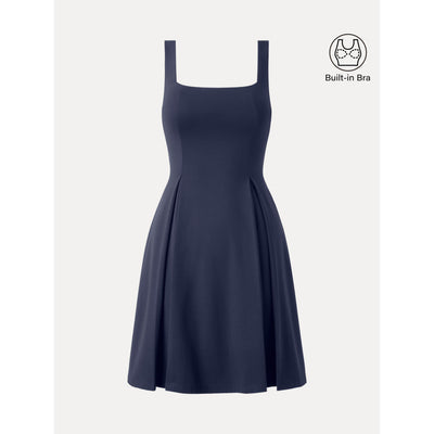 Square Neck Fit-and-flare Mini Bra Dress